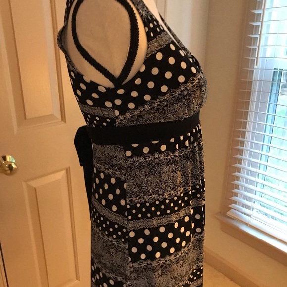Sweet storm black & white summer dress. Size M. - Picture 3 of 7